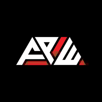 FPW triangle letter logo design with triangle shape. FPW triangle logo design monogram. FPW triangle vector logo template with red color. FPW triangular logo Simple, Elegant, and Luxurious Logo. FPW