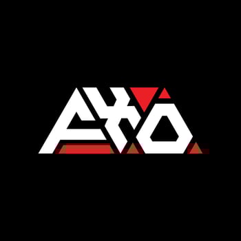 FXO triangle letter logo design with triangle shape. FXO triangle logo design monogram. FXO triangle vector logo template with red color. FXO triangular logo Simple, Elegant, and Luxurious Logo. FXO