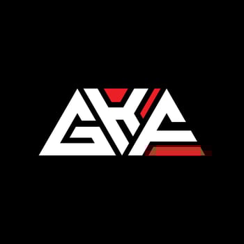 GKF triangle letter logo design with triangle shape. GKF triangle logo design monogram. GKF triangle vector logo template with red color. GKF triangular logo Simple, Elegant, and Luxurious Logo. GKF
