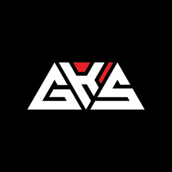 GKS triangle letter logo design with triangle shape. GKS triangle logo design monogram. GKS triangle vector logo template with red color. GKS triangular logo Simple, Elegant, and Luxurious Logo. GKS