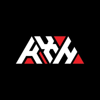 KXH triangle letter logo design with triangle shape. KXH triangle logo design monogram. KXH triangle vector logo template with red color. KXH triangular logo Simple, Elegant, and Luxurious Logo. KXH