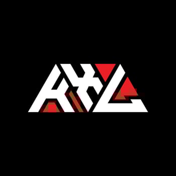 KXL triangle letter logo design with triangle shape. KXL triangle logo design monogram. KXL triangle vector logo template with red color. KXL triangular logo Simple, Elegant, and Luxurious Logo. KXL