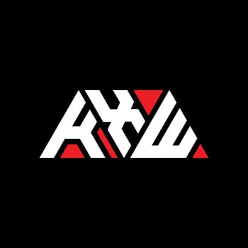 KXW triangle letter logo design with triangle shape. KXW triangle logo design monogram. KXW triangle vector logo template with red color. KXW triangular logo Simple, Elegant, and Luxurious Logo. KXW