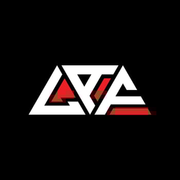 LAF triangle letter logo design with triangle shape. LAF triangle logo design monogram. LAF triangle vector logo template with red color. LAF triangular logo Simple, Elegant, and Luxurious Logo. LAF