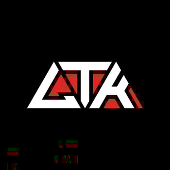 LTK triangle letter logo design with triangle shape. LTK triangle logo design monogram. LTK triangle vector logo template with red color. LTK triangular logo Simple, Elegant, and Luxurious Logo. LTK