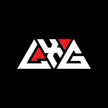 LXG triangle letter logo design with triangle shape. LXG triangle logo design monogram. LXG triangle vector logo template with red color. LXG triangular logo Simple, Elegant, and Luxurious Logo. LXG