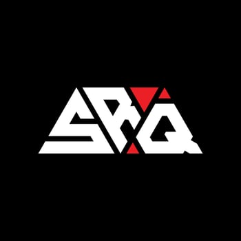 SRQ triangle letter logo design with triangle shape. SRQ triangle logo design monogram. SRQ triangle vector logo template with red color. SRQ triangular logo Simple, Elegant, and Luxurious Logo. SRQ