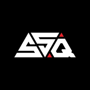 SSQ triangle letter logo design with triangle shape. SSQ triangle logo design monogram. SSQ triangle vector logo template with red color. SSQ triangular logo Simple, Elegant, and Luxurious Logo. SSQ