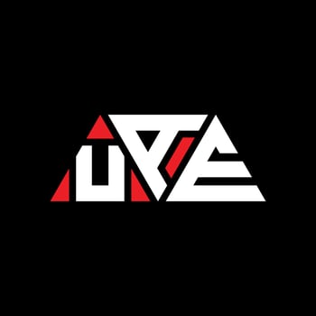 UAE triangle letter logo design with triangle shape. UAE triangle logo design monogram. UAE triangle vector logo template with red color. UAE triangular logo Simple, Elegant, and Luxurious Logo. UAE