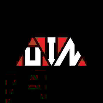 UIN triangle letter logo design with triangle shape. UIN triangle logo design monogram. UIN triangle vector logo template with red color. UIN triangular logo Simple, Elegant, and Luxurious Logo. UIN