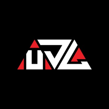 UJL triangle letter logo design with triangle shape. UJL triangle logo design monogram. UJL triangle vector logo template with red color. UJL triangular logo Simple, Elegant, and Luxurious Logo. UJL