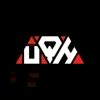 UQH triangle letter logo design with triangle shape. UQH triangle logo design monogram. UQH triangle vector logo template with red color. UQH triangular logo Simple, Elegant, and Luxurious Logo. UQH