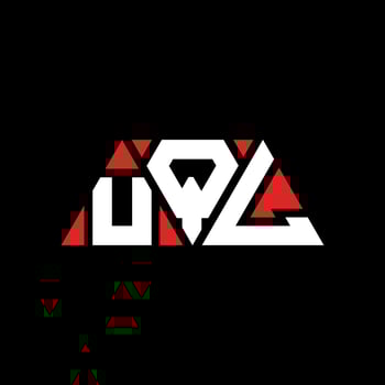UQL triangle letter logo design with triangle shape. UQL triangle logo design monogram. UQL triangle vector logo template with red color. UQL triangular logo Simple, Elegant, and Luxurious Logo. UQL