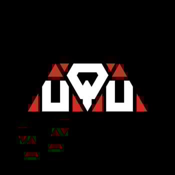 UQU triangle letter logo design with triangle shape. UQU triangle logo design monogram. UQU triangle vector logo template with red color. UQU triangular logo Simple, Elegant, and Luxurious Logo. UQU