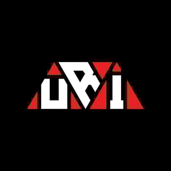 URI triangle letter logo design with triangle shape. URI triangle logo design monogram. URI triangle vector logo template with red color. URI triangular logo Simple, Elegant, and Luxurious Logo. URI