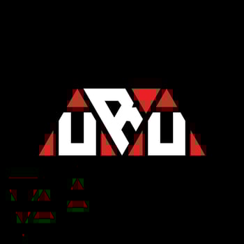 URU triangle letter logo design with triangle shape. URU triangle logo design monogram. URU triangle vector logo template with red color. URU triangular logo Simple, Elegant, and Luxurious Logo. URU
