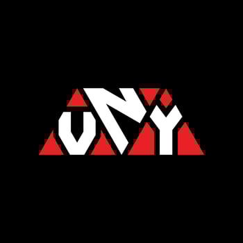VNY triangle letter logo design with triangle shape. VNY triangle logo design monogram. VNY triangle vector logo template with red color. VNY triangular logo Simple, Elegant, and Luxurious Logo. VNY