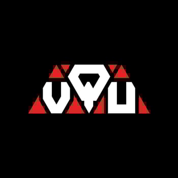 VQU triangle letter logo design with triangle shape. VQU triangle logo design monogram. VQU triangle vector logo template with red color. VQU triangular logo Simple, Elegant, and Luxurious Logo. VQU