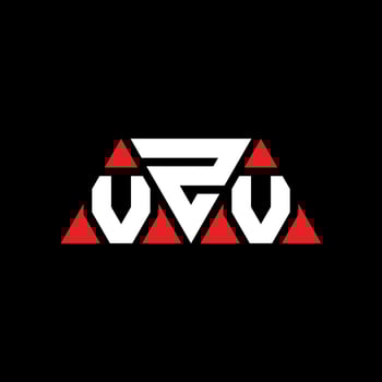 VZV triangle letter logo design with triangle shape. VZV triangle logo design monogram. VZV triangle vector logo template with red color. VZV triangular logo Simple, Elegant, and Luxurious Logo. VZV