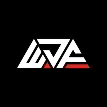 WJF triangle letter logo design with triangle shape. WJF triangle logo design monogram. WJF triangle vector logo template with red color. WJF triangular logo Simple, Elegant, and Luxurious Logo. WJF
