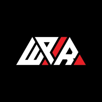 WPR triangle letter logo design with triangle shape. WPR triangle logo design monogram. WPR triangle vector logo template with red color. WPR triangular logo Simple, Elegant, and Luxurious Logo. WPR