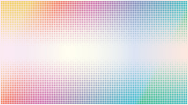 Rainbow Halftone Background Design Template,Modern Pop Art, Colorful Abstract Dots Pattern Illustration, Vintage Texture Element, Gradation Color, Rounded Shape, Polka-dotted, polkadot, Vector EPS 10
