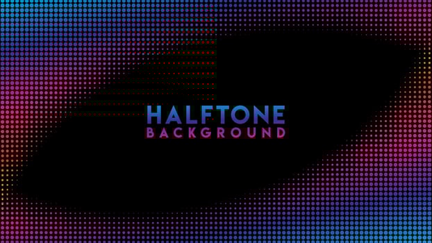 Colorful Halftone Background Design Template, Pop Art, Abstract Dots Pattern Illustration, Blue Magenta Violet Purple Gradation Wallpaper, Modern Texture Element, Neon Gradient Color vector