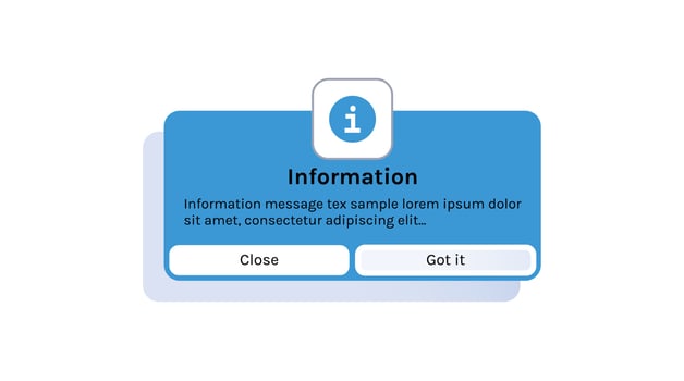 Information and messages app interface elements flat vector illustration.