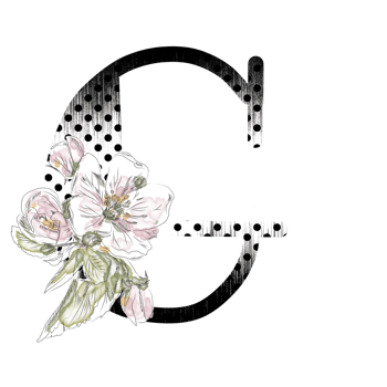 Illustration of letters decorated with a bouquet of peonies png