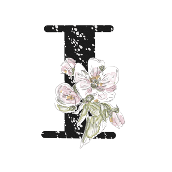 Illustration of letters decorated with a bouquet of peonies png