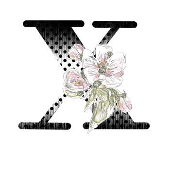 Illustration of letters decorated with a bouquet of peonies png
