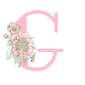 Illustration of letters decorated with a bouquet of peonies png