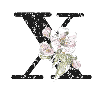 Illustration of letters decorated with a bouquet of peonies png