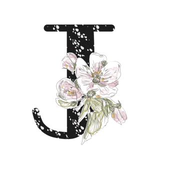 Illustration of letters decorated with a bouquet of peonies png