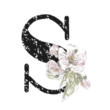Illustration of letters decorated with a bouquet of peonies png
