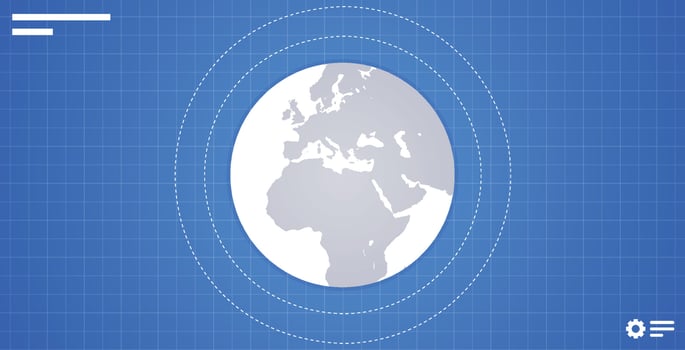 Planet earth and world map flat vector illustration.