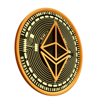 Ethereum Crypto Currency 3D Render png