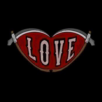 Love heart illustration vector for print on tshirt, poster, logo, stickers etc