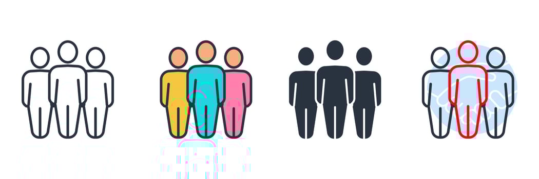 team icon logo vector illustration. group symbol template for graphic and web design collection
