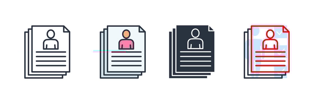 resume icon logo vector illustration. portfolio symbol template for graphic and web design collection