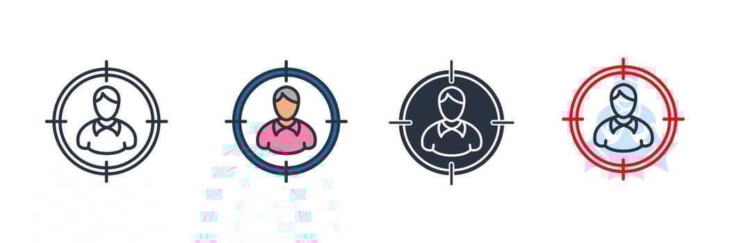 head hunting icon logo vector illustration. target people symbol template for graphic and web design collection