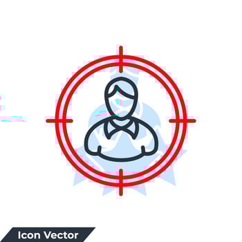 head hunting icon logo vector illustration. target people symbol template for graphic and web design collection