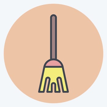 Icon Broom. suitable for Kids symbol. color mate style. simple design editable. design template vector. simple illustration vector