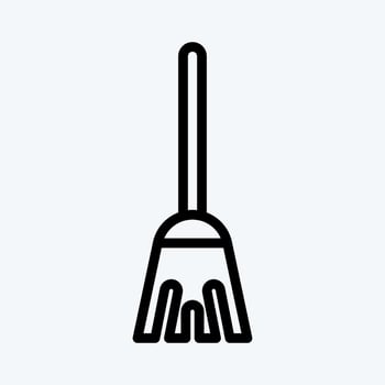 Icon Broom. suitable for Kids symbol. line style. simple design editable. design template vector. simple illustration vector
