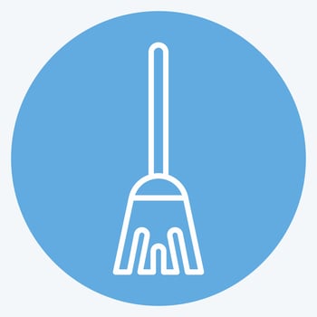 Icon Broom. suitable for Kids symbol. blue eyes style. simple design editable. design template vector. simple illustration vector