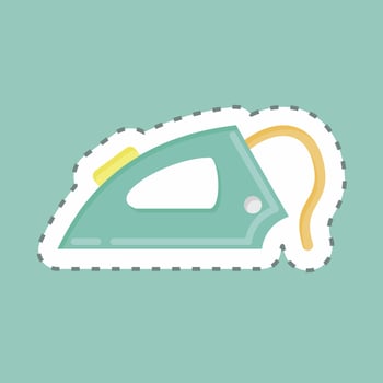 Sticker line cut Iron. suitable for Kids symbol. simple design editable. design template vector. simple illustration vector
