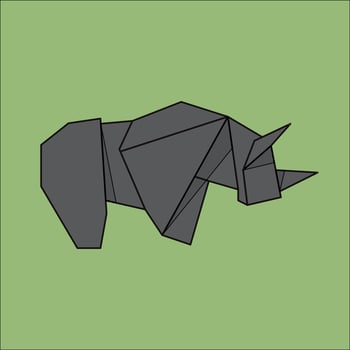 flat icon rhino vector