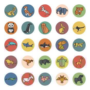 Flat Design Animal Origami Style vector