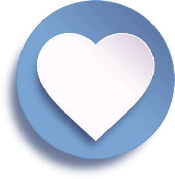 Heart In Blue Circle Button png