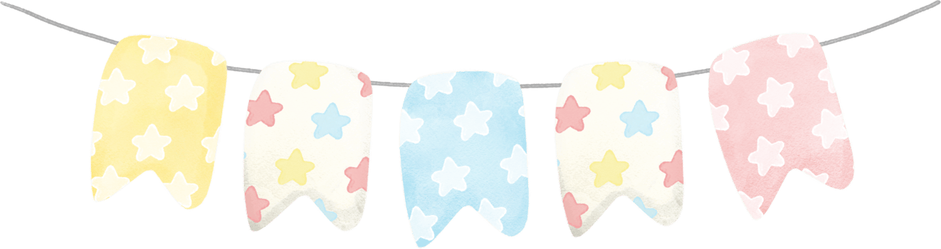 cute pastel flag watercolor party garland star banner png